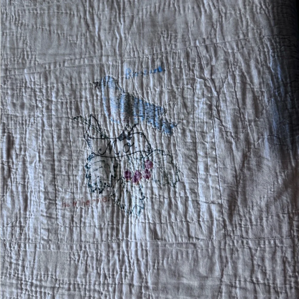Vintage Bird & Floral Patterned States Quilt READ 96” length‎ X 72” across